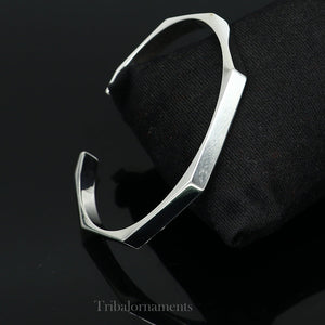 Stainless Steel Hexagon Cuff Bangle