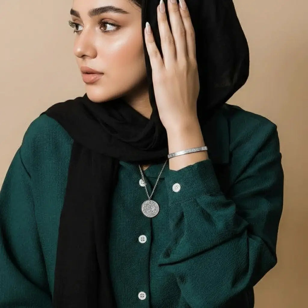 Premium Ayatul Kursi Necklace & Cuff Bracelet Set for Men & Women