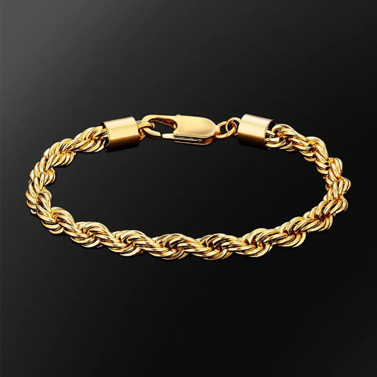 High-Shine Twisted Rope Bracelet 316L