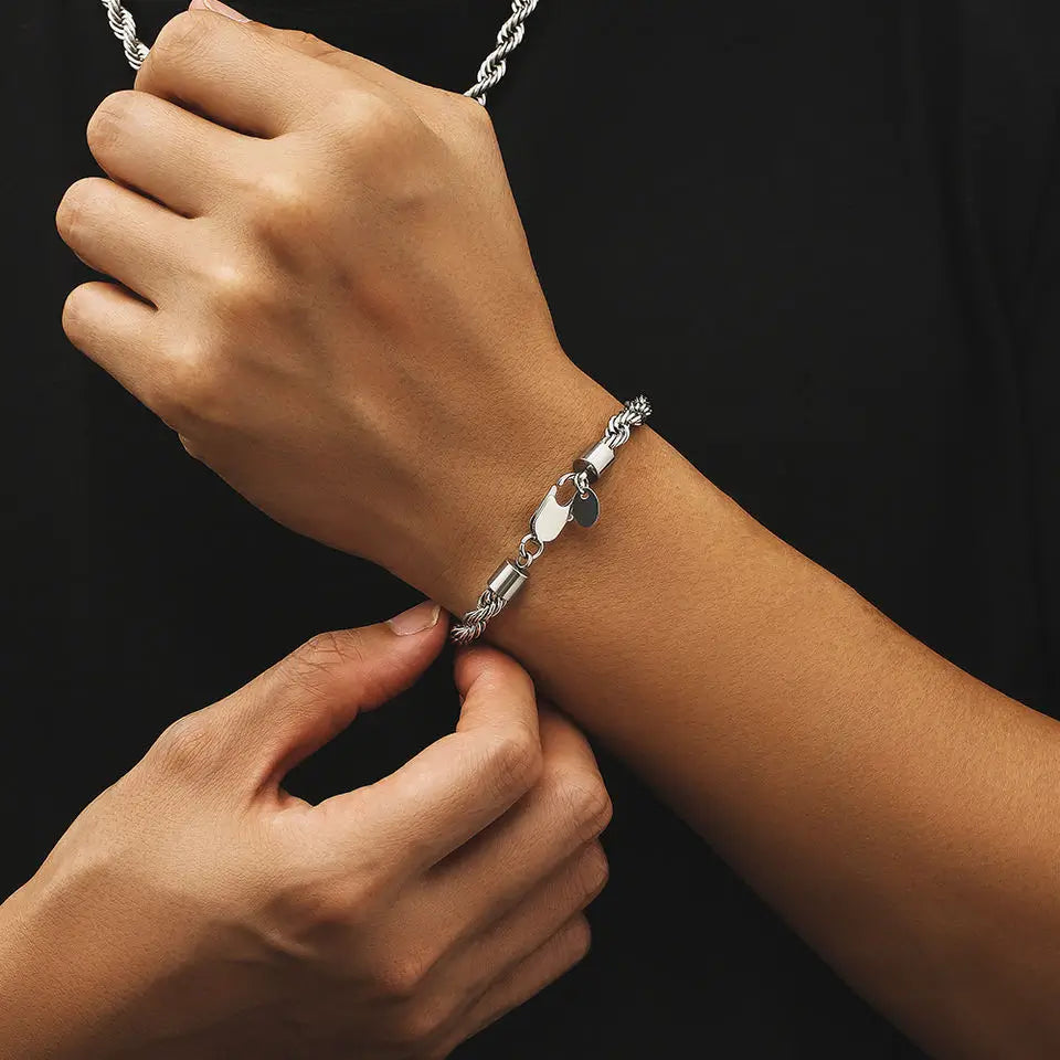 High-Shine Twisted Rope Bracelet 316L