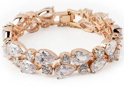 Luxury Pear-Cut Zirconia Bracelet in Rose Gold